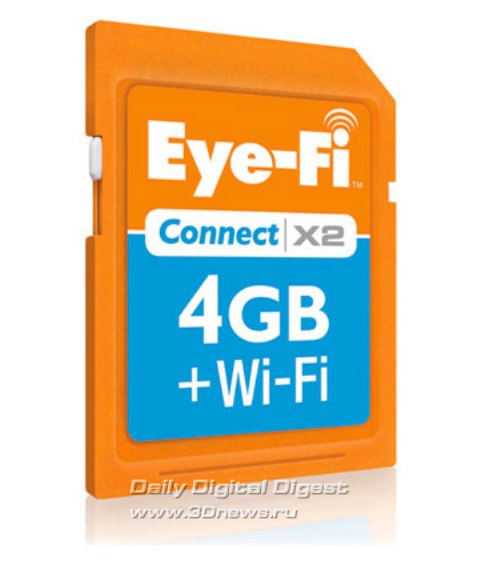 Фирма-производитель Eye-Fi наладила выпуск совершенно новой продукции - SD-карт, оснащенных модулем Wi-Fi.