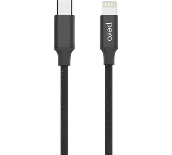 Дата-кабель PERO DC-05 Type-C to Lightning, 3А, 1м, Black