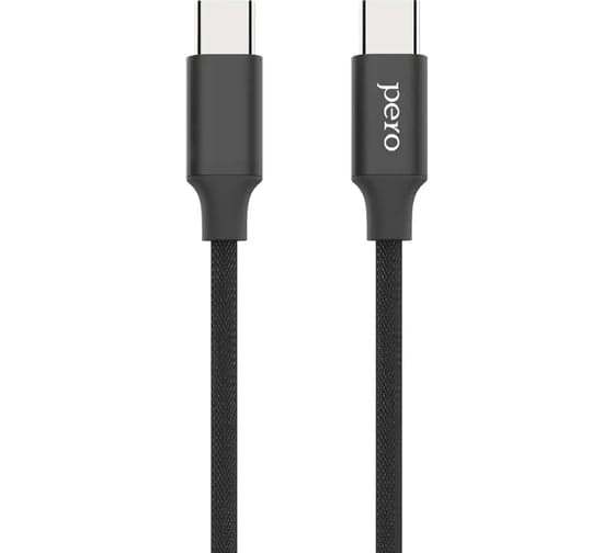 Дата-кабель PERO DC-05 Type-C to Type-C, 3А, 60W, 1м, Black