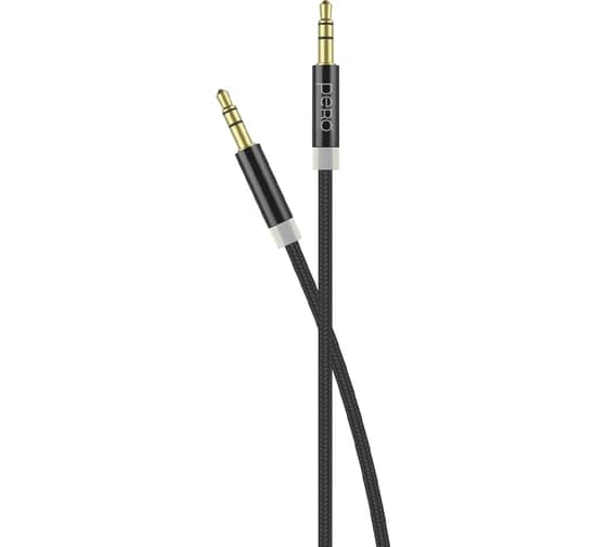 Аудио-кабель PERO MC-01 2x3.5 JACK, 1м, Black